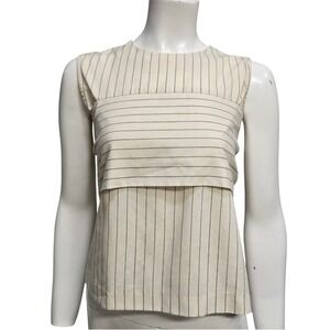KBF‎ Shirt Top One Size Fits S/M Japan Pinstripe Tie Back Sleeveless Minimalist